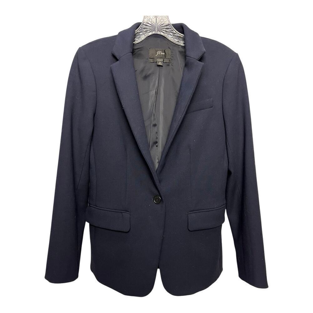 J Crew Regent Blazer Women 0 Blue Jacket Academia Nautical Office Capsule Work